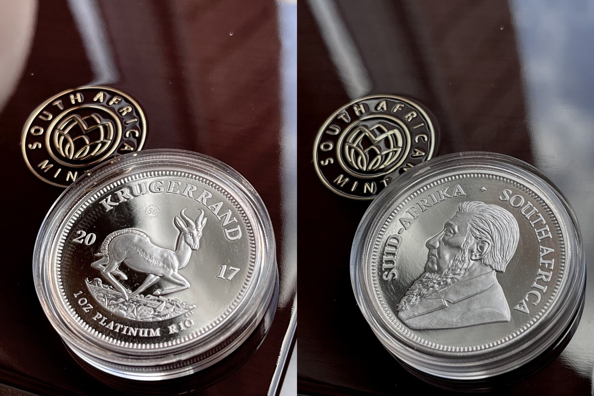 Südafrika R10 Krügerrand 1 oz Platin 2017 50 Jahre Proof MA Shops