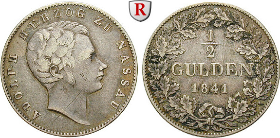 Gulden Herzogtum Nassau Adolph F Ss Ma Shops