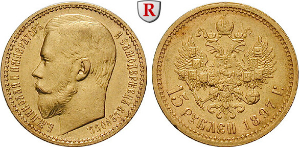 Russland Rubel Nikolaus Ii Gold G Ss Vz Kl