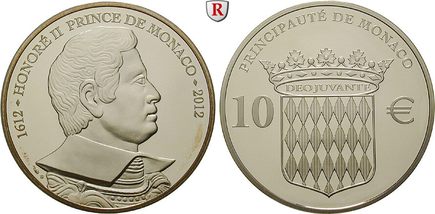 Monaco 10 Euro 2012 Rainier III 1949 2005 PP Mit Zertifikat Und Etui