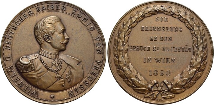 Brandenburg Preussen Bronze Medaille Wilhelm Ii Sch Ne