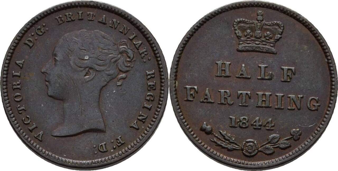 Großbritannien Half Farthing 1844 Victoria 1837 1901 ss MA Shops