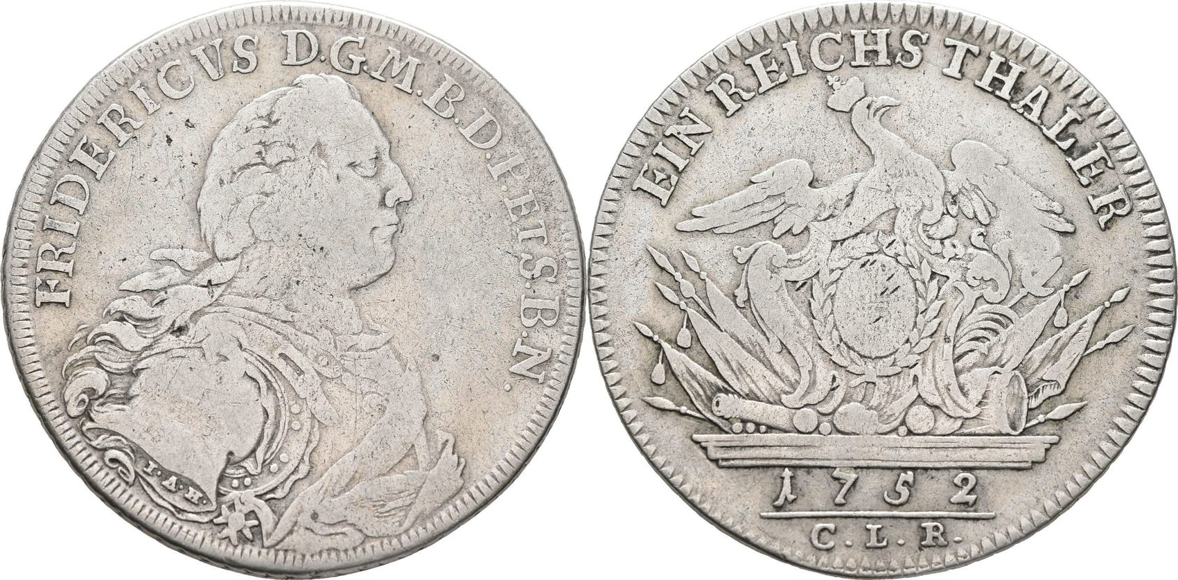 Brandenburg Bayreuth Taler 1752 Friedrich 1735 1763 F Ss MA Shops