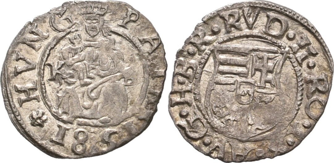 RDR Ungarn Habsburg Kremnitz Denar 1581 Rudolph II 1576 1612 Ss MA