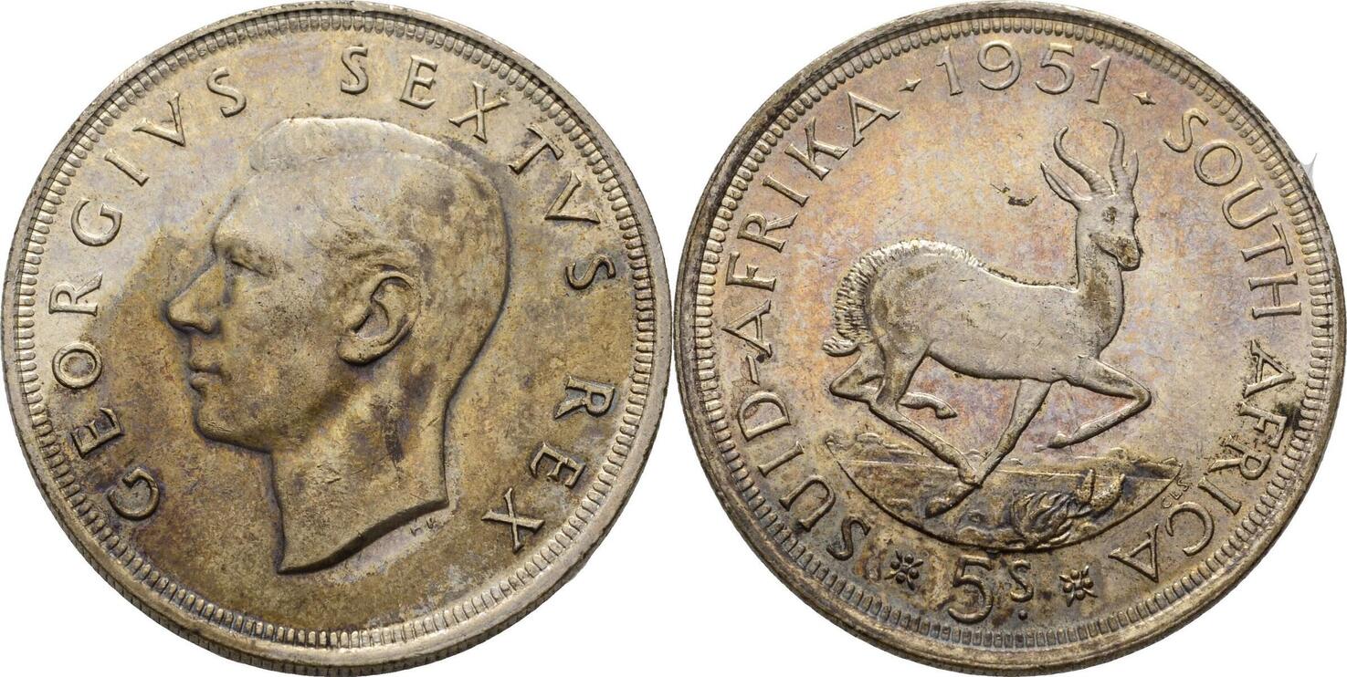 Südafrika 5 Schilling 1951 Georg VI 1936 1952 f vz MA Shops