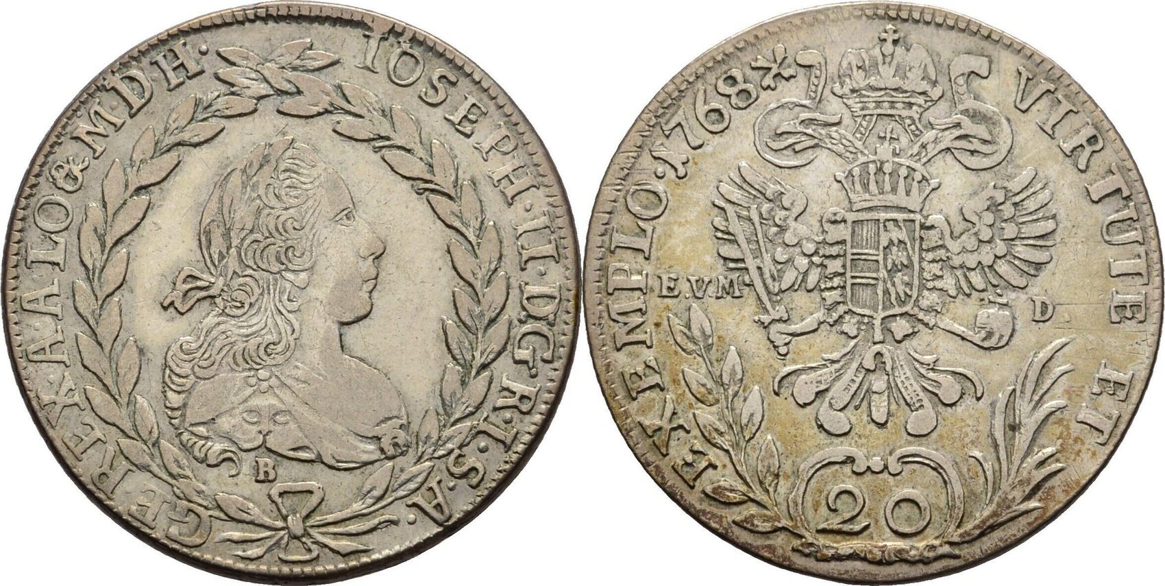 RDR Ungarn Kremnitz 20 Kreuzer 1768 Joseph II 1765 1790 Ss MA Shops