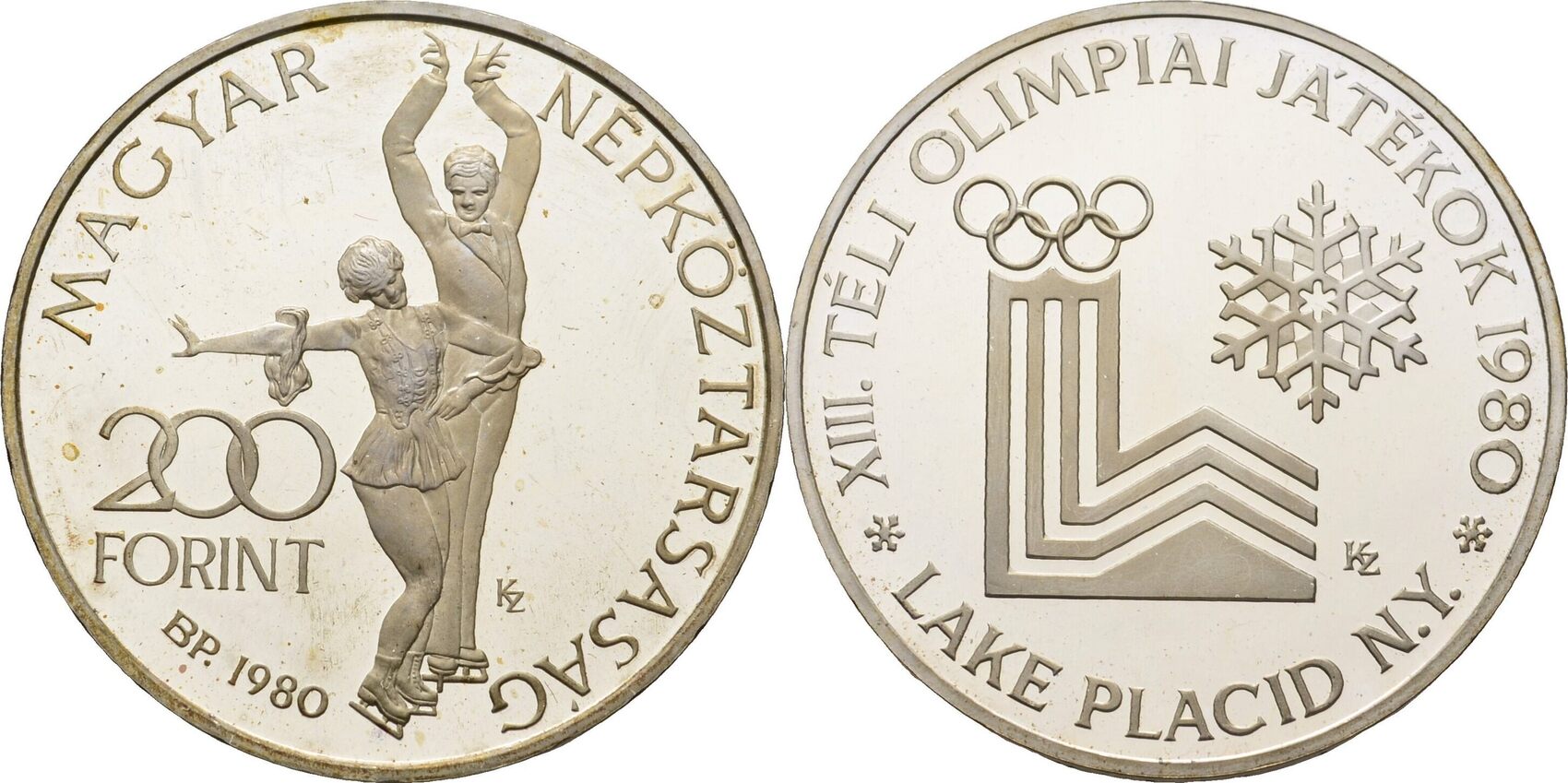 Ungarn Forint Olympiade Lake Placid Offen Kontaktmarken