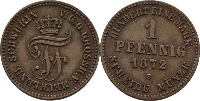 Mecklenburg Schwerin Pfennig Friedrich Franz Ii Ss