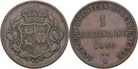Schleswig Holstein Sechsling Unter Statthalterschaft 1848-1851.