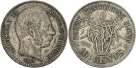 Dänisch Westindien Danis West Indies 10 Cents Christian IX. 1863-1906.