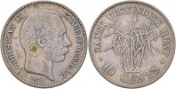Dänisch Westindien Danis West Indies 10 Cents Christian IX. 1863-1906.