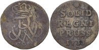 Brandenburg Preussen Königsberg Schilling Friedrich Wilhelm I., 1713-1740.