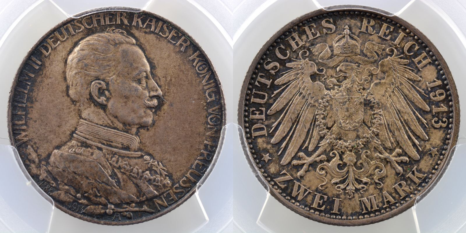 Deutsche Münzen 2 Mark 1913 A Preussen Königreich Wilhelm II 1888