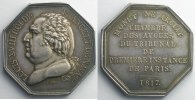 Numismatique de la Justice Paris jeton octogonal en argent Louis XVIII 1817 SUP - Silber