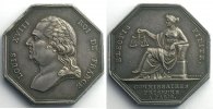Numismatique de la Justice jeton octogonal en argent Louis XVIII Paris SUP - silver