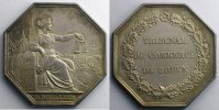 Numismatique de la Justice jeton octogonal en argent Tribunal de commerce de Rouen SUP - Silber