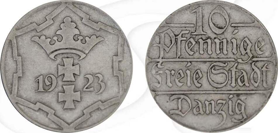 Freie Stadt Danzig Danzig Pfennig Ss Wappen Sehr Sch N Ma Shops