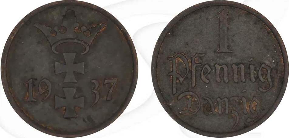 Freie Stadt Danzig Danzig Pfennig Ss Wappen Sehr Sch N Ma Shops