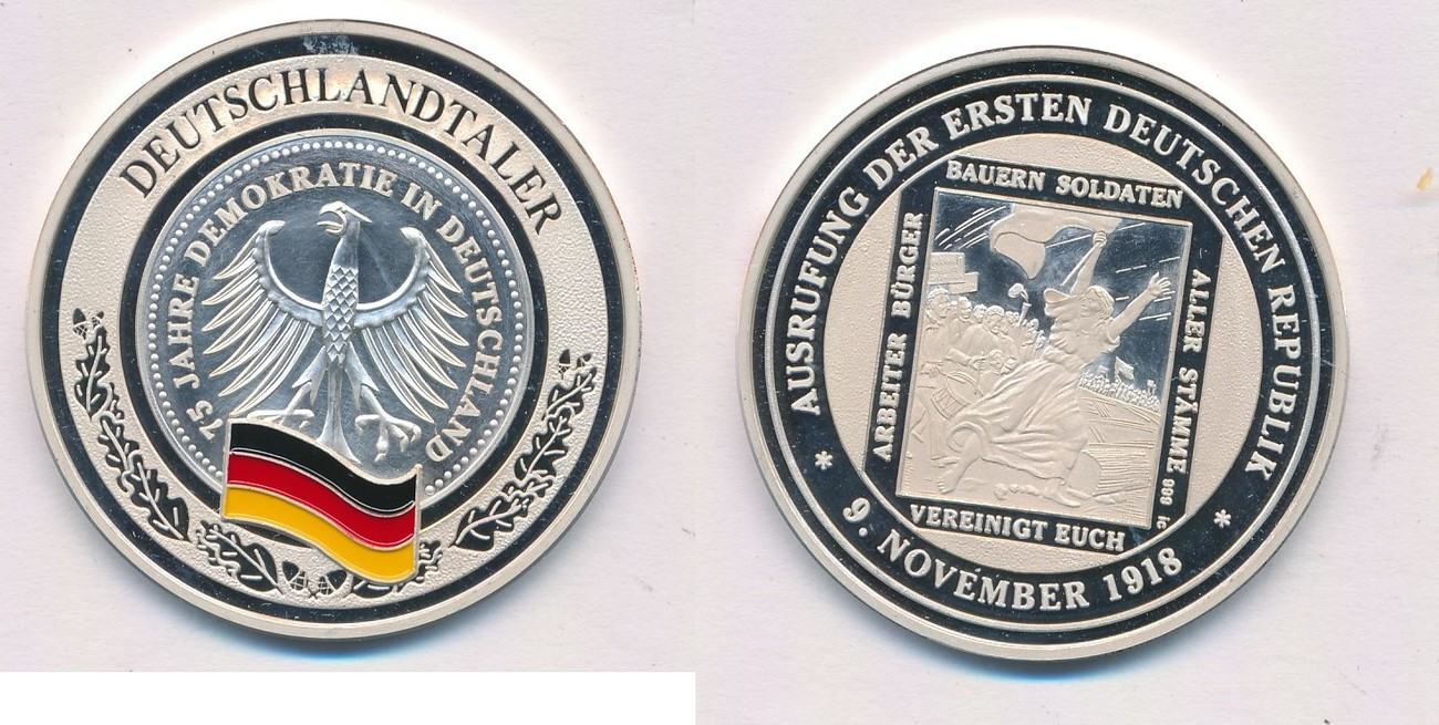 Moderne Medaille Deutschlandtaler November Polierte Platte Ma