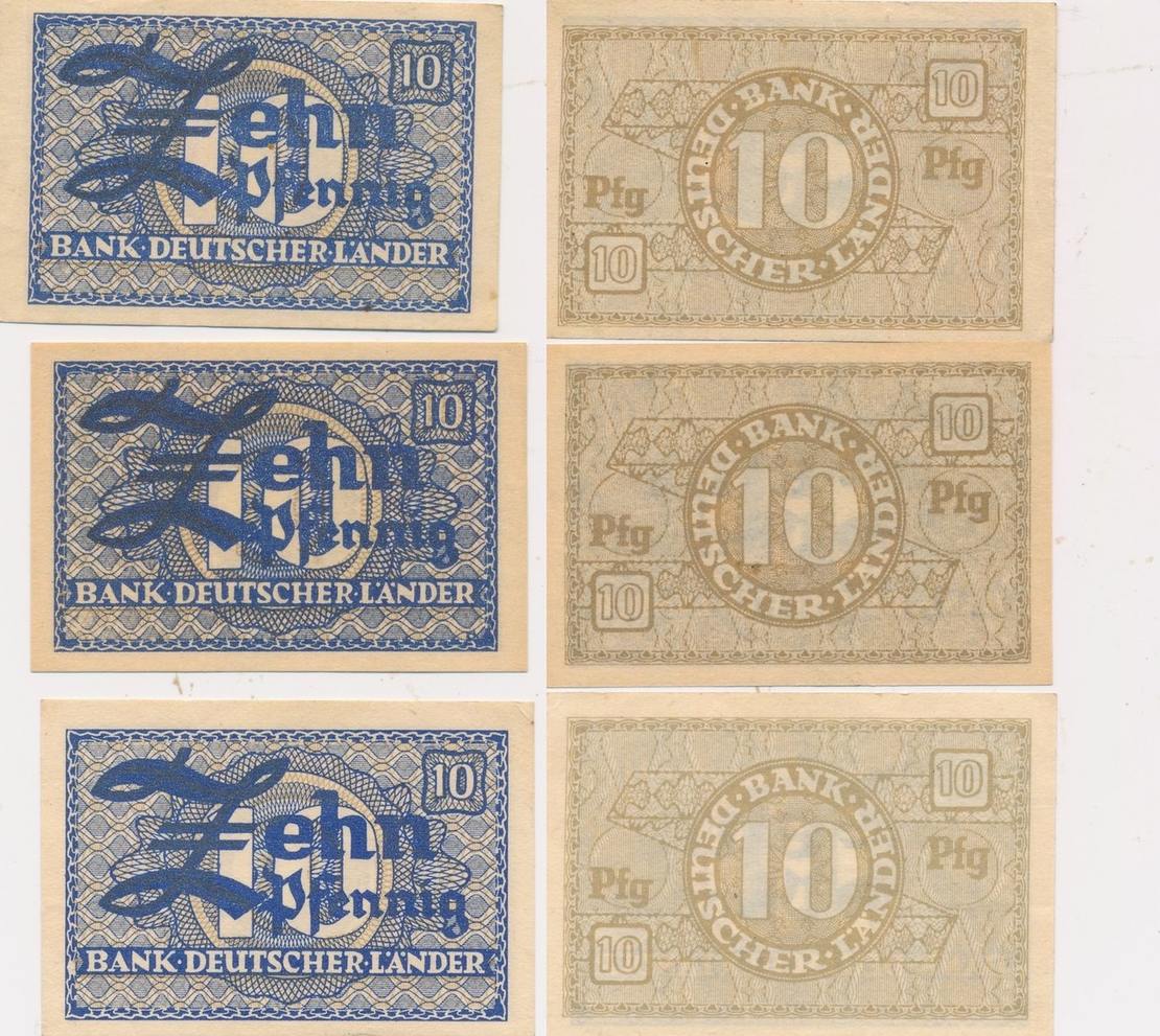 Bank Deutscher L Nder Pfennig Lot Banknoten O D Ma Shops