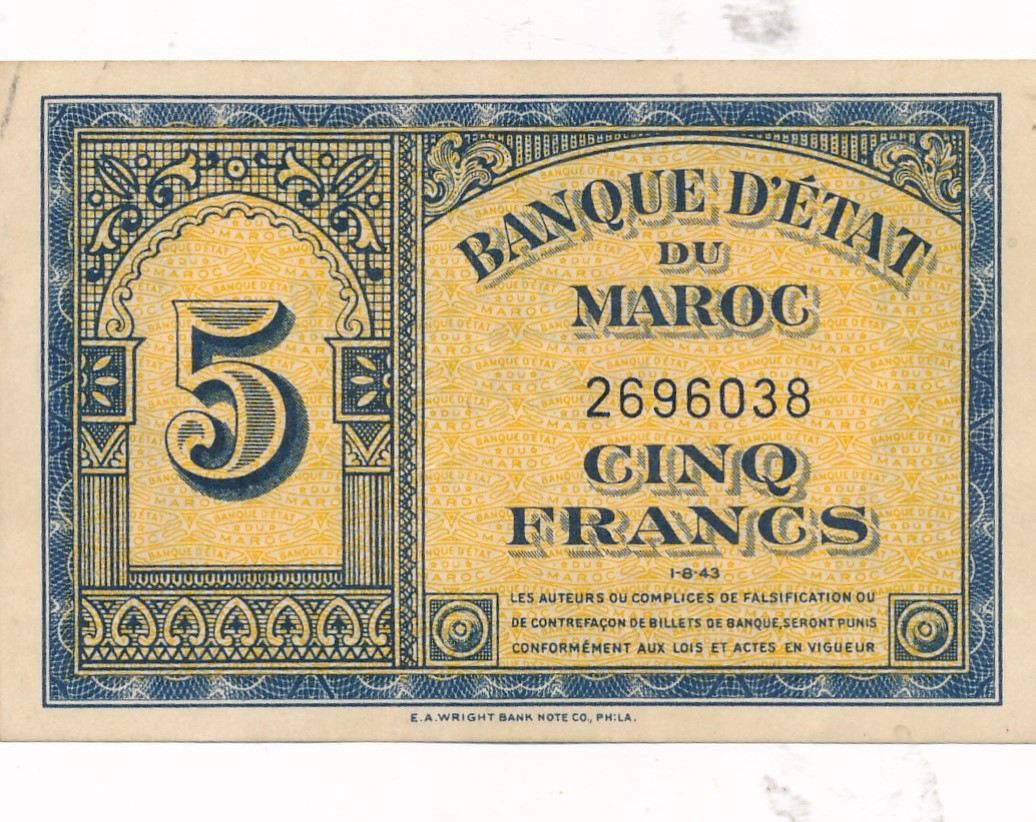 Marokko Francs Geldschein Banknote Maroc Unz Ma Shops