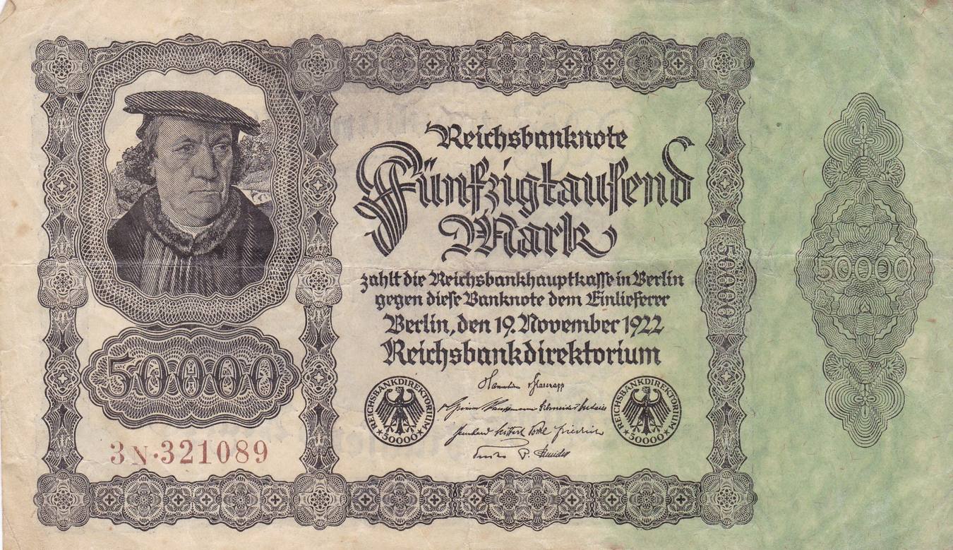 Deutschland 50000 Mark 1922 Reichsbanknote Deutsches Reich IV MA Shops