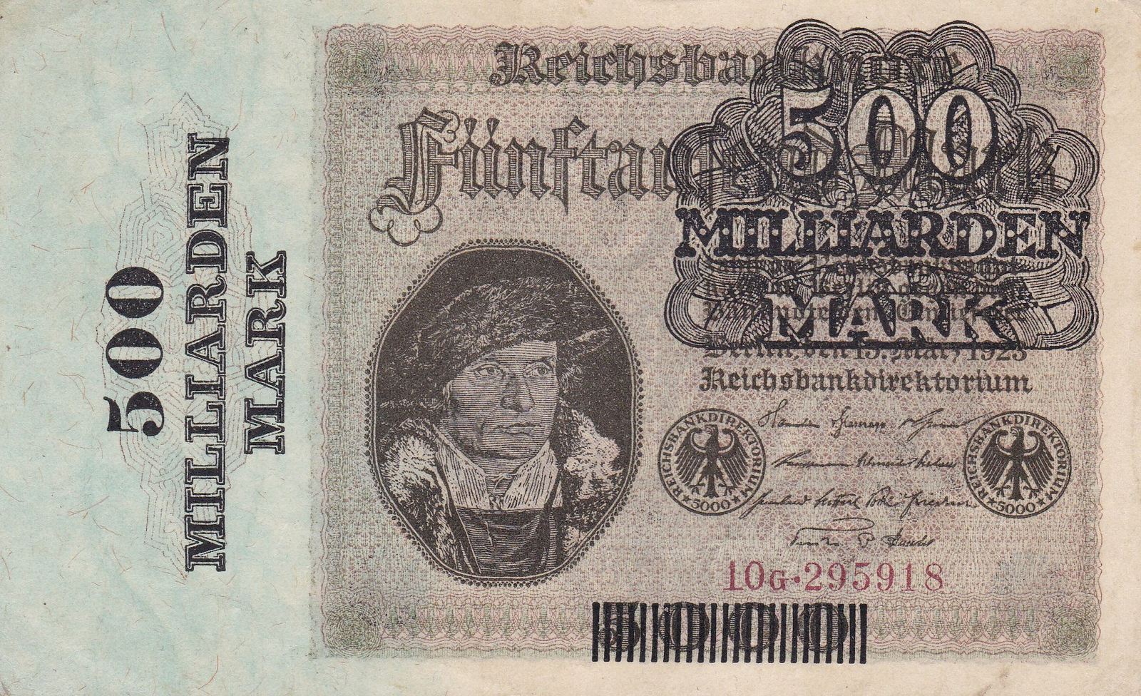 Deutschland Milliarden Mark Reichsmark Reichsbanknote