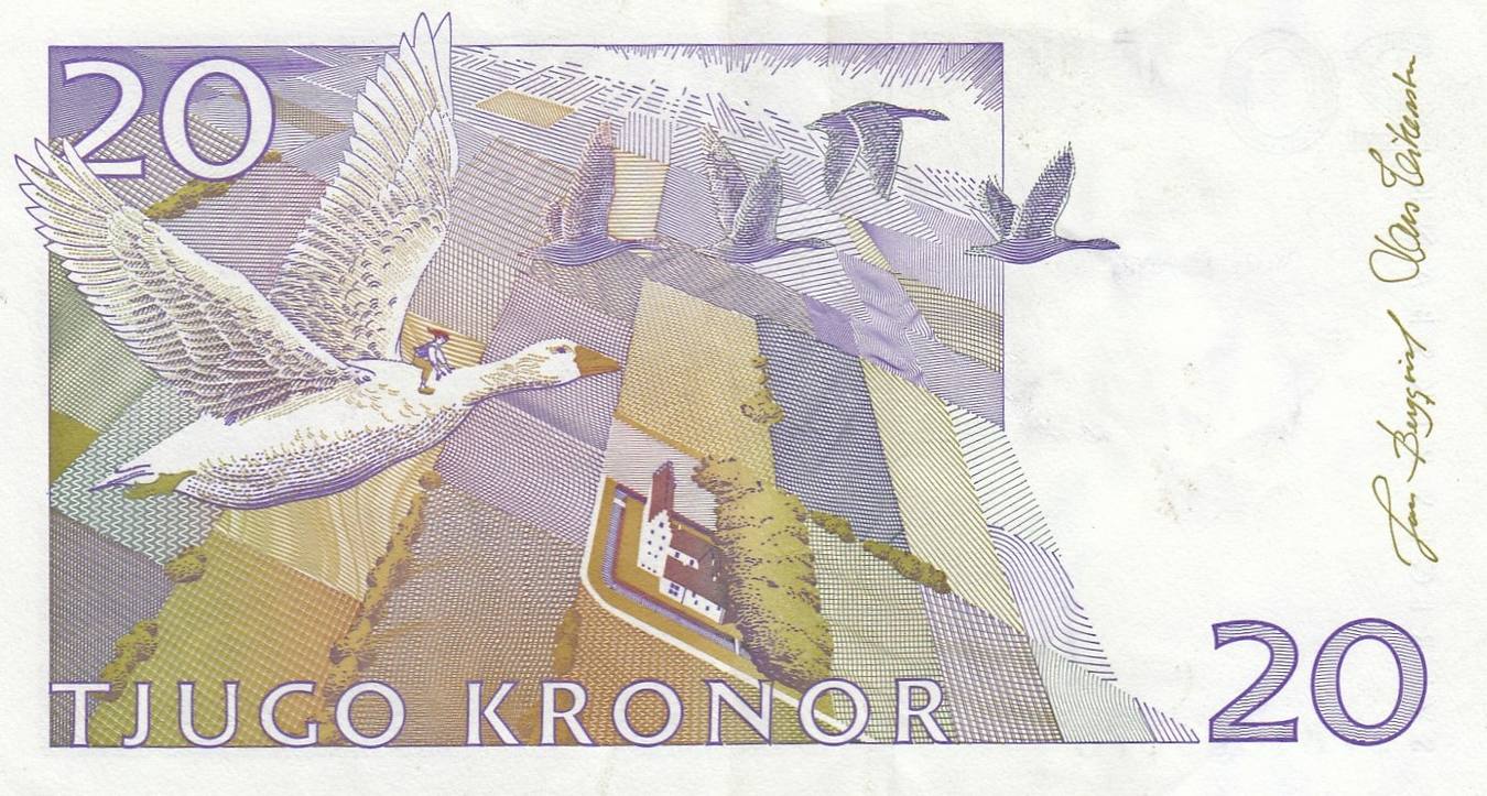 Schweden Kronor Geldschein Banknote Tjugo Kronor Sveriges