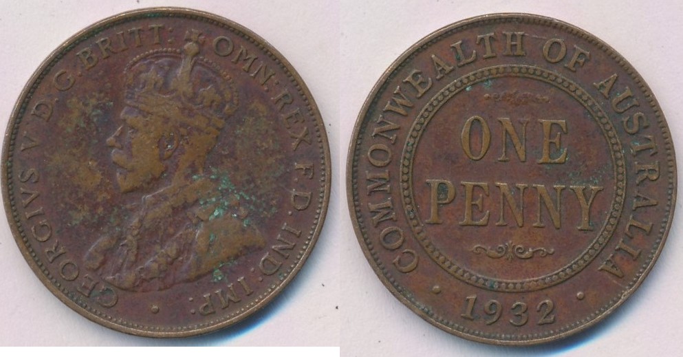 Australien 1 Penny 1932 Georg V 1910 1936 sehr schön MA Shops