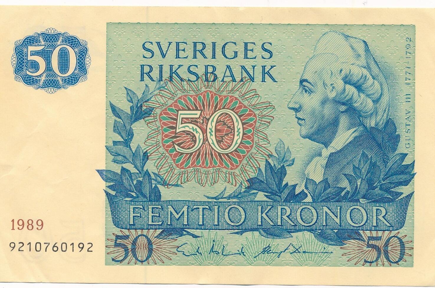 Schweden Kronor Geldschein Banknote Femtio Kronor Ii Ma Shops