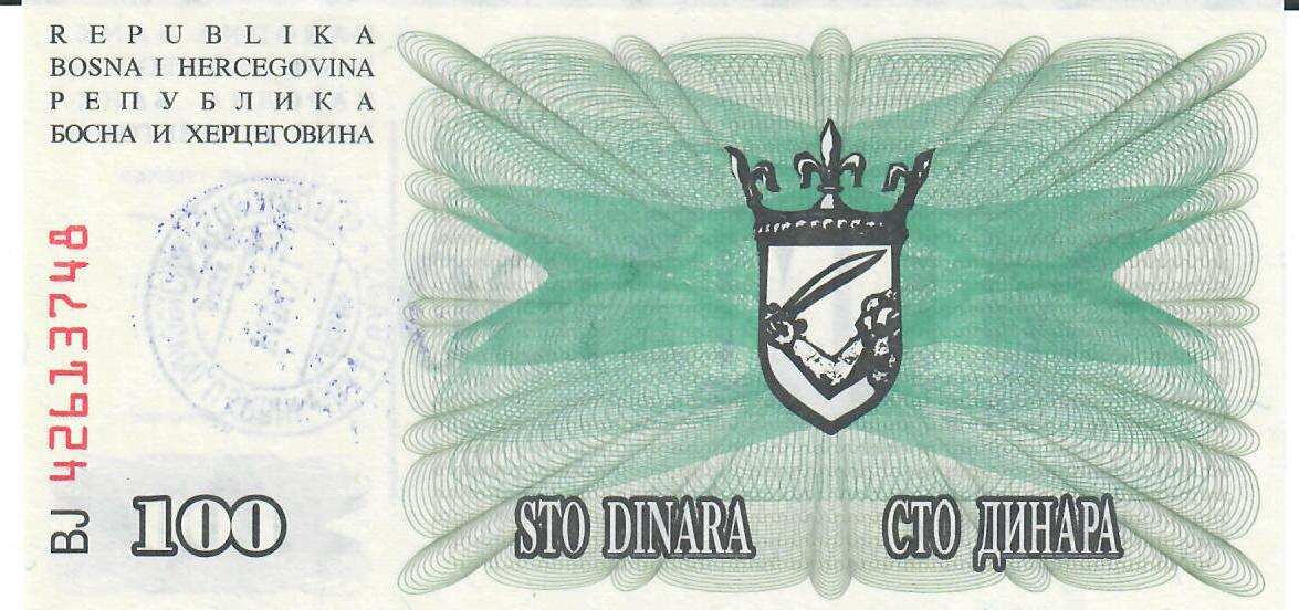 Bosnien Herzegowina 100 000 Dinara 1993 Banknote Geldschein Unc MA Shops