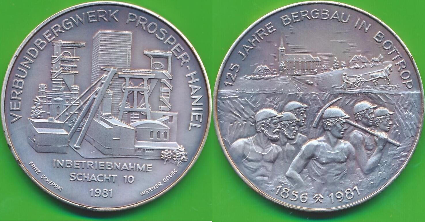 Deutschland Bergbau Medaille 1856 1981 Verbundbergswerk Prosper Haniel