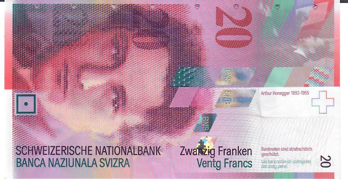 Schweiz Franken O D Banknote Geldscheine Ii Mittelknick Ma