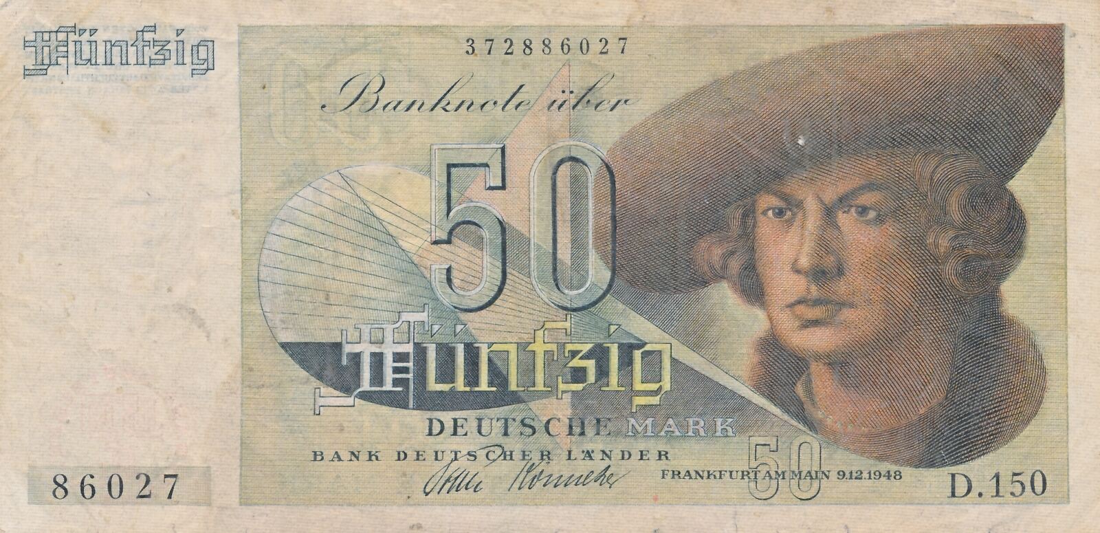 Deutschland 50 Mark 1948 Geldschein Banknote Bank Deutscher Länder