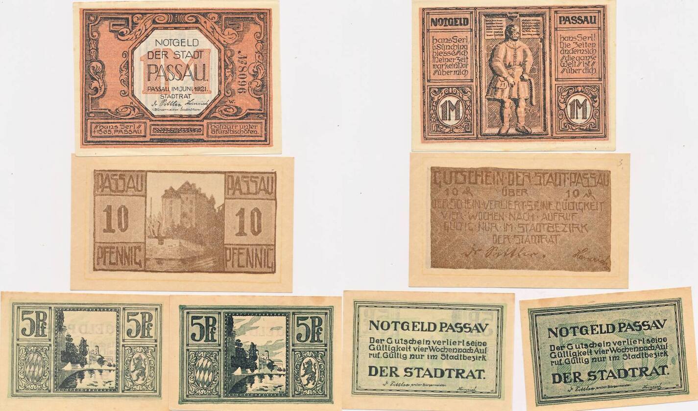 Deutschland Deutsches Reich X Pfennig Mark Scheine