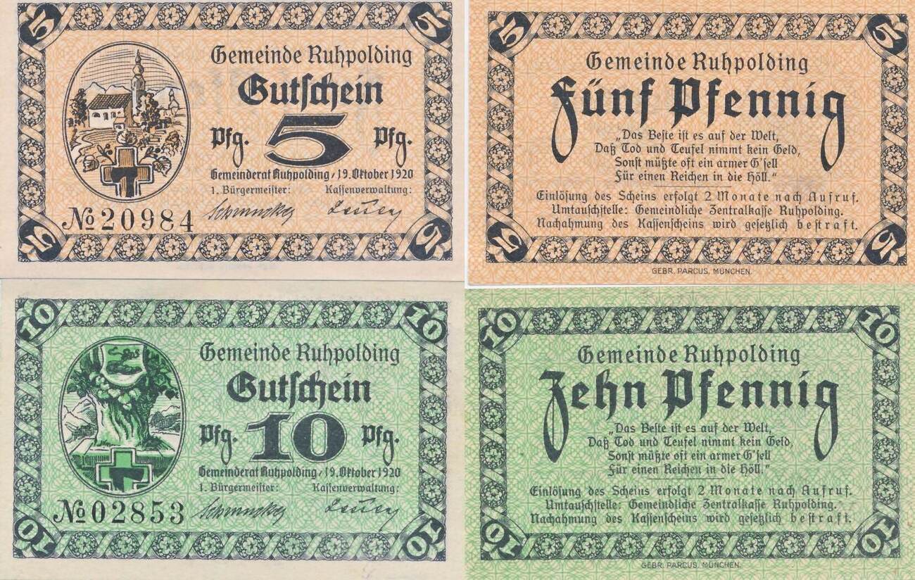 Deutschland Deutsches Reich Und Pfennig Scheine Notgeld