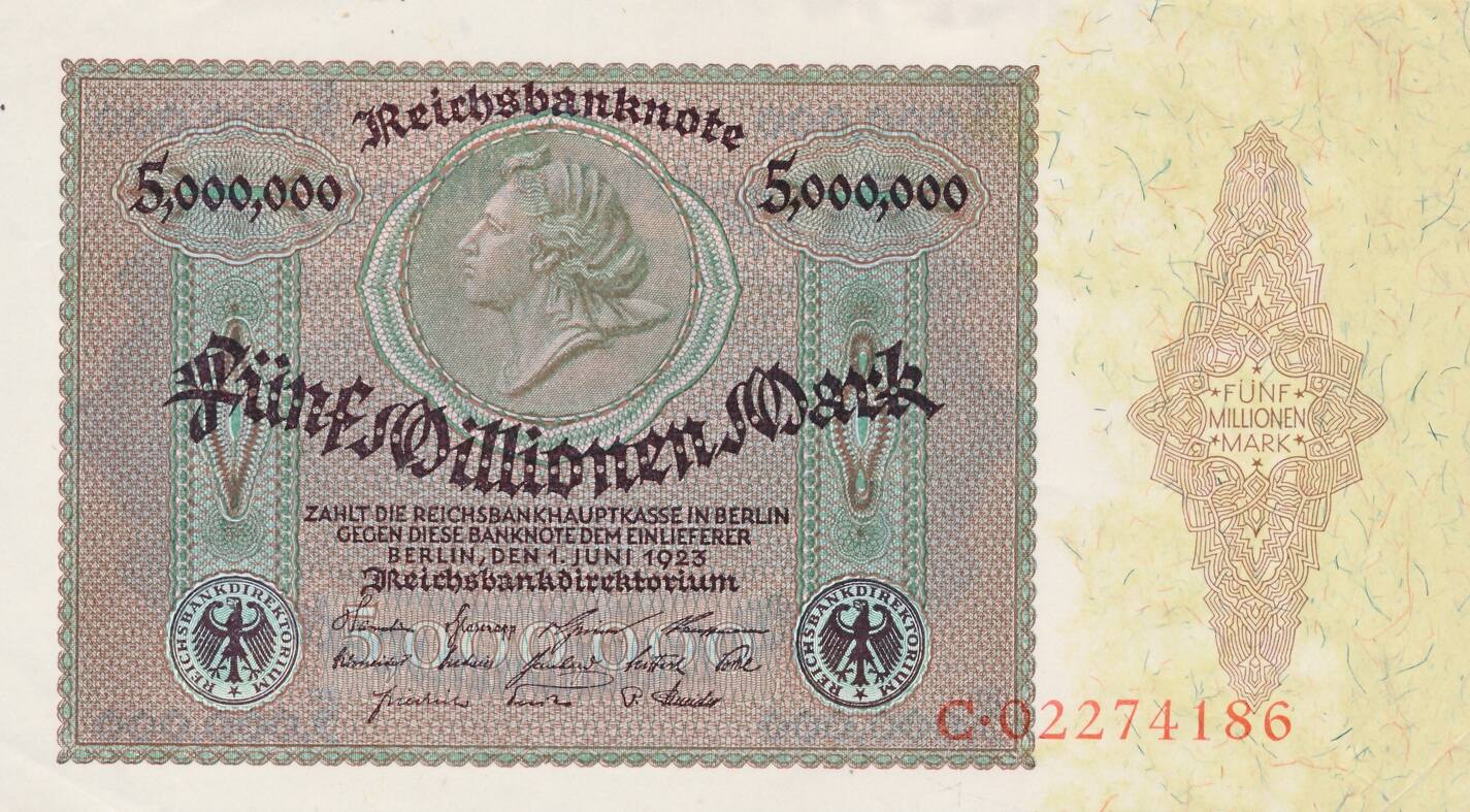 Deutschland Deutsches Reich Milllionen Mark Reichsbanknote