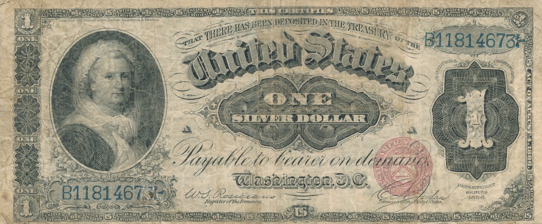 Usa Vereinigte Staaten V Amerika Dollar Silver Certificate