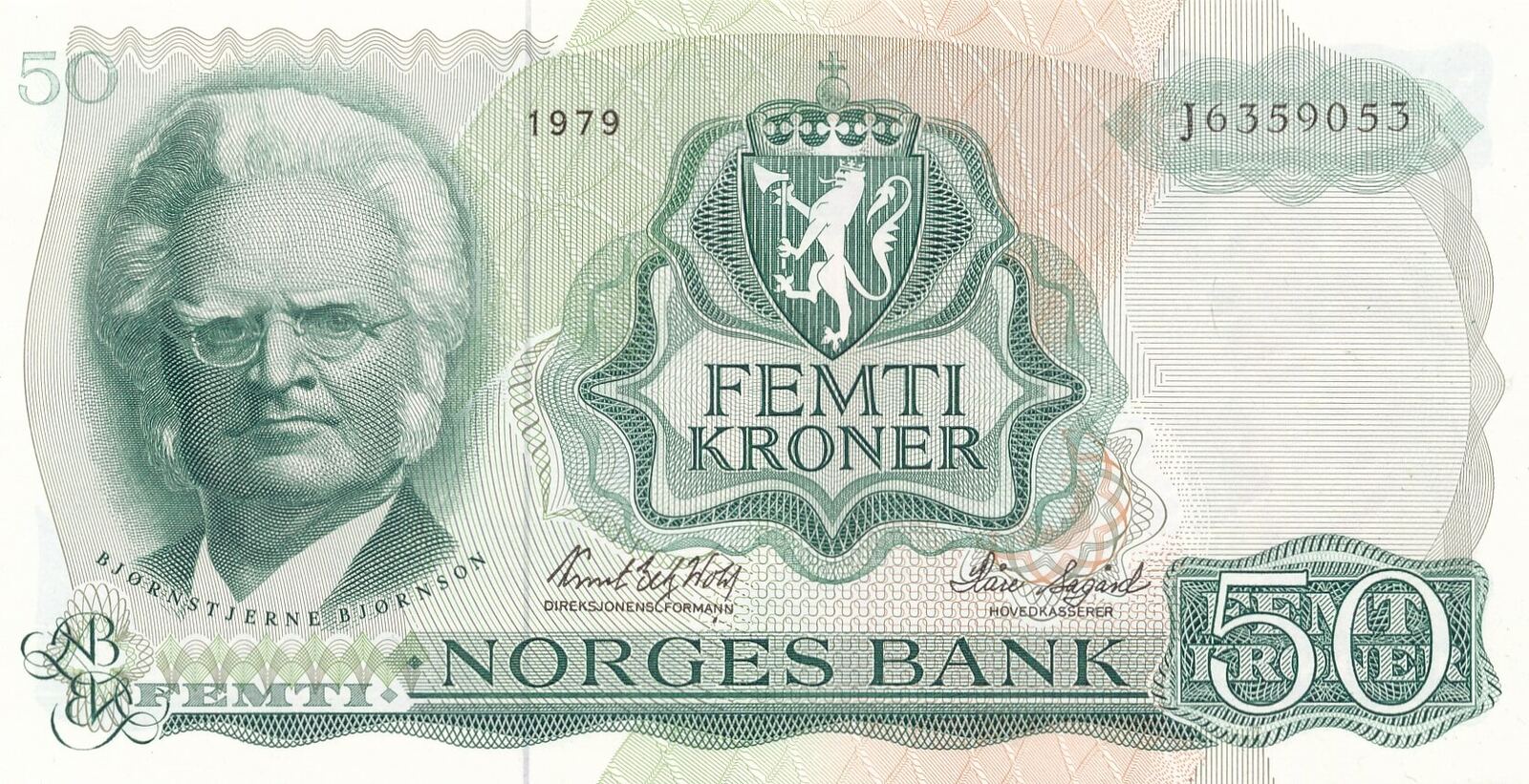 Norwegen Kroner Kronen Femti Kroner Norges Bank Unc Ma Shops