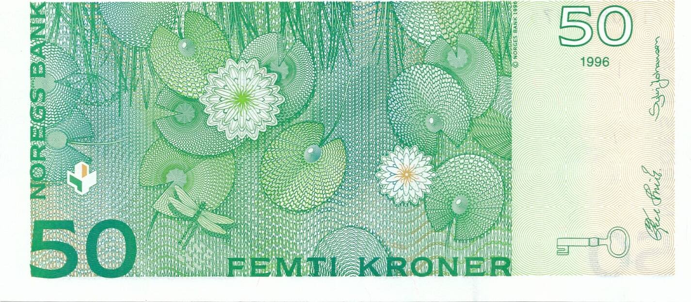 Norwegen Kroner Kronen Femti Kroner Norges Bank Unc Ma Shops