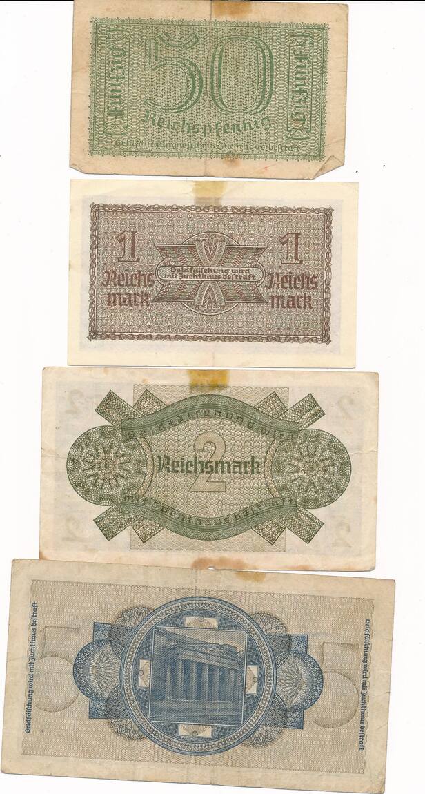 Deutschland Drittes Reich Wehrmacht 50 Pfennig 1 2 5 10 20 50