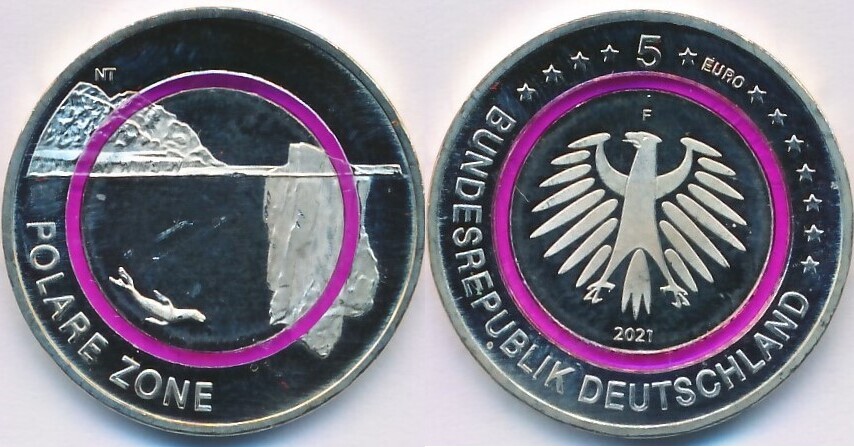 Deutschland Brd Euro F Polare Zone Polymer Ring Pr Gefrisch