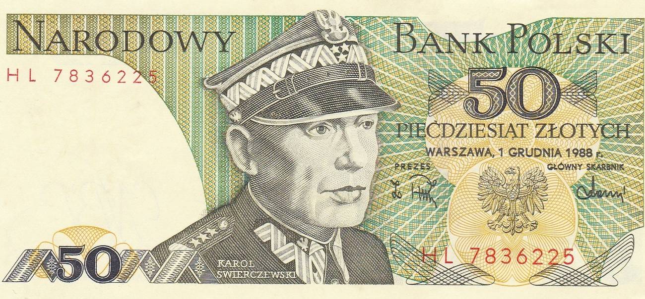 Polen Zloty Banknote Ma Shops