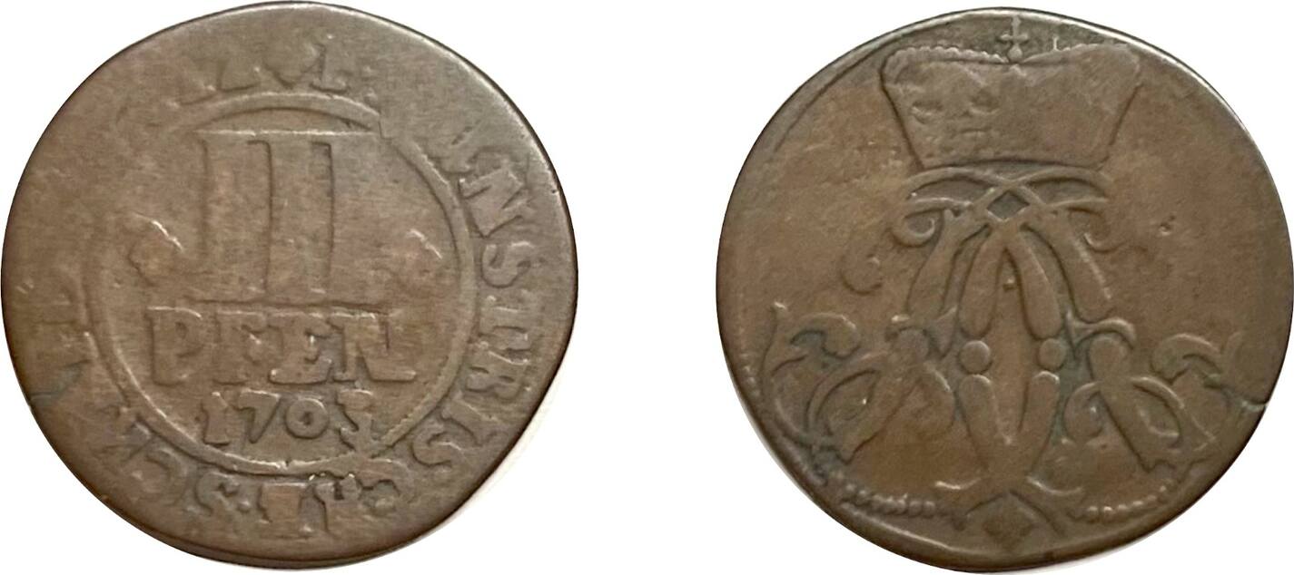 Altdeutschland Münster 3 Pfennig 1703 ss MA Shops