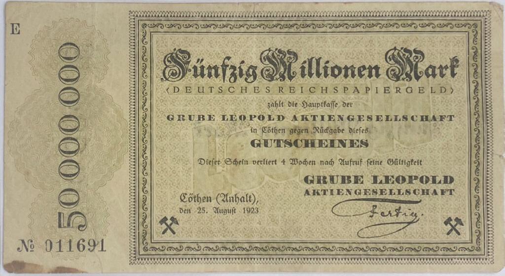 Deutsches Reich Deutschland Millionen Mark Notgeld