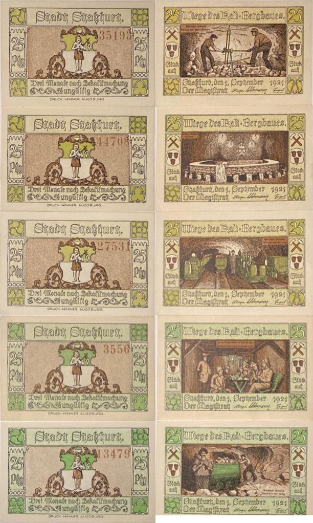 Deutschland Deutsches Reich 5 Verschiedene 25 Pfennig 1921 Notgeld