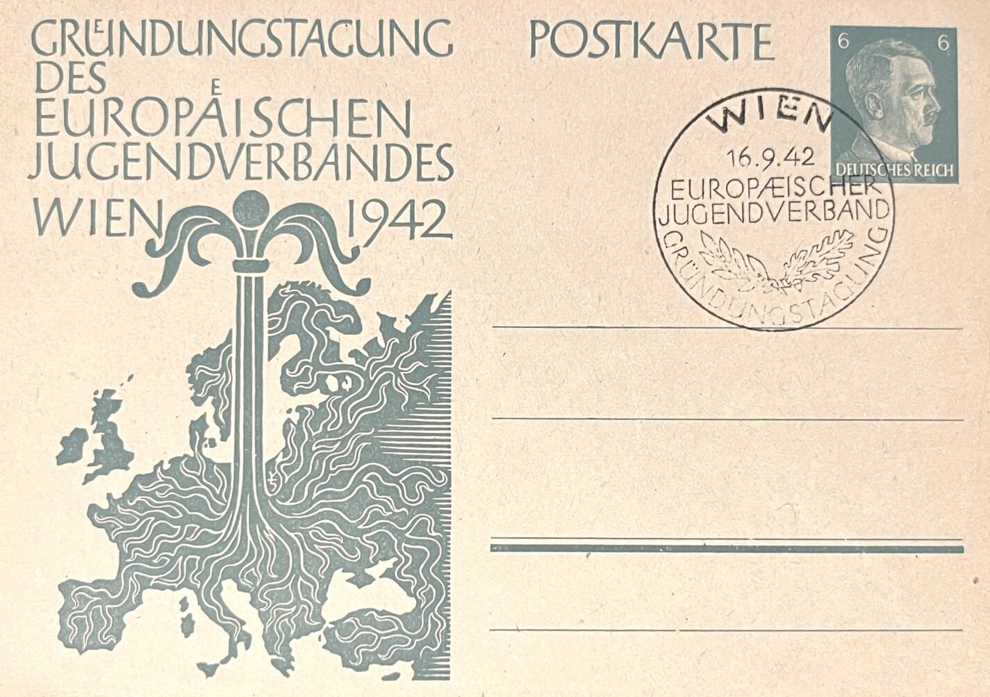 Drittes Reich Deutschland Postkarte Propaganda Ganzsache Wien