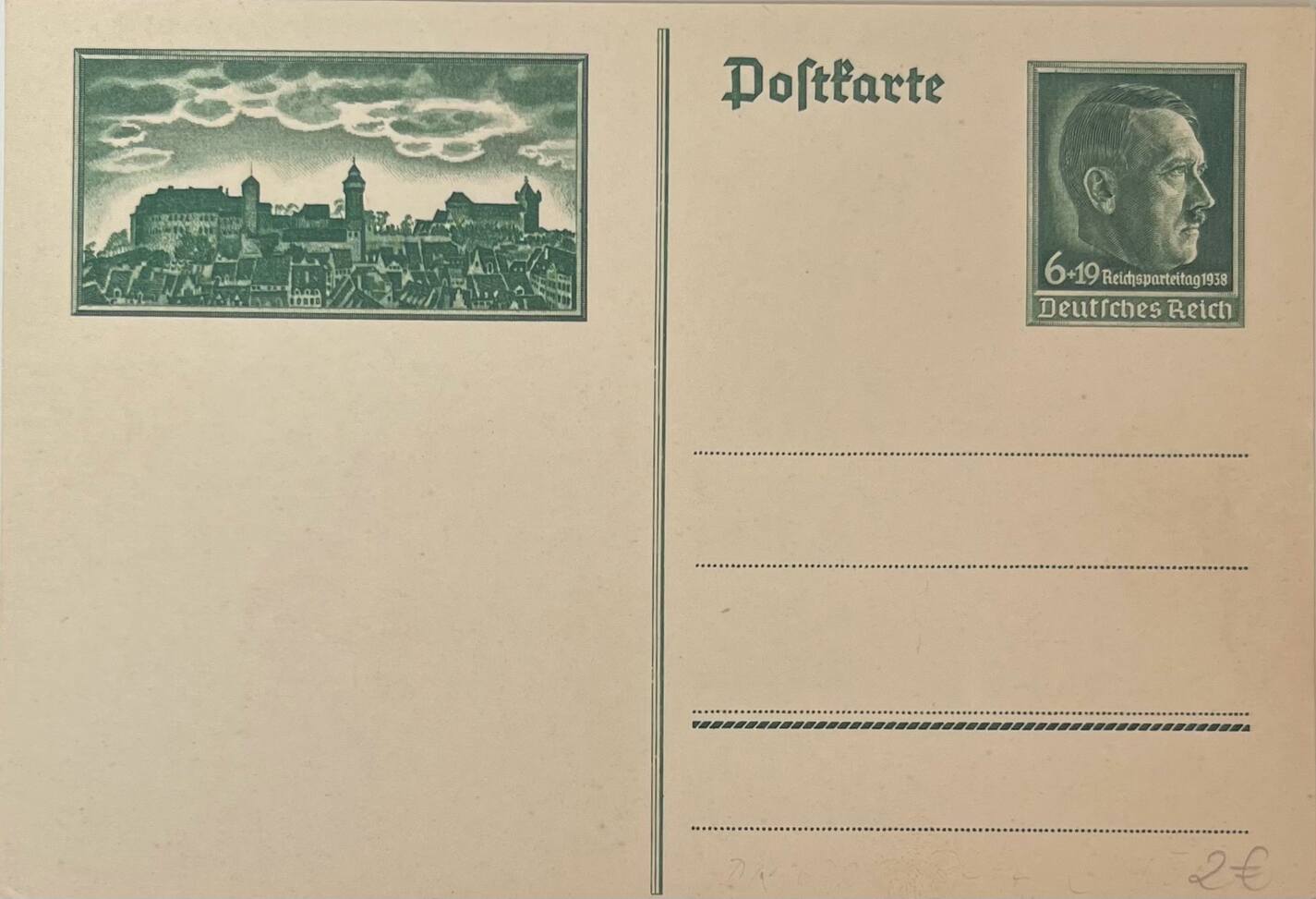 Drittes Reich Deutschland Postkarte Ganzsache Guter Zustand Ma