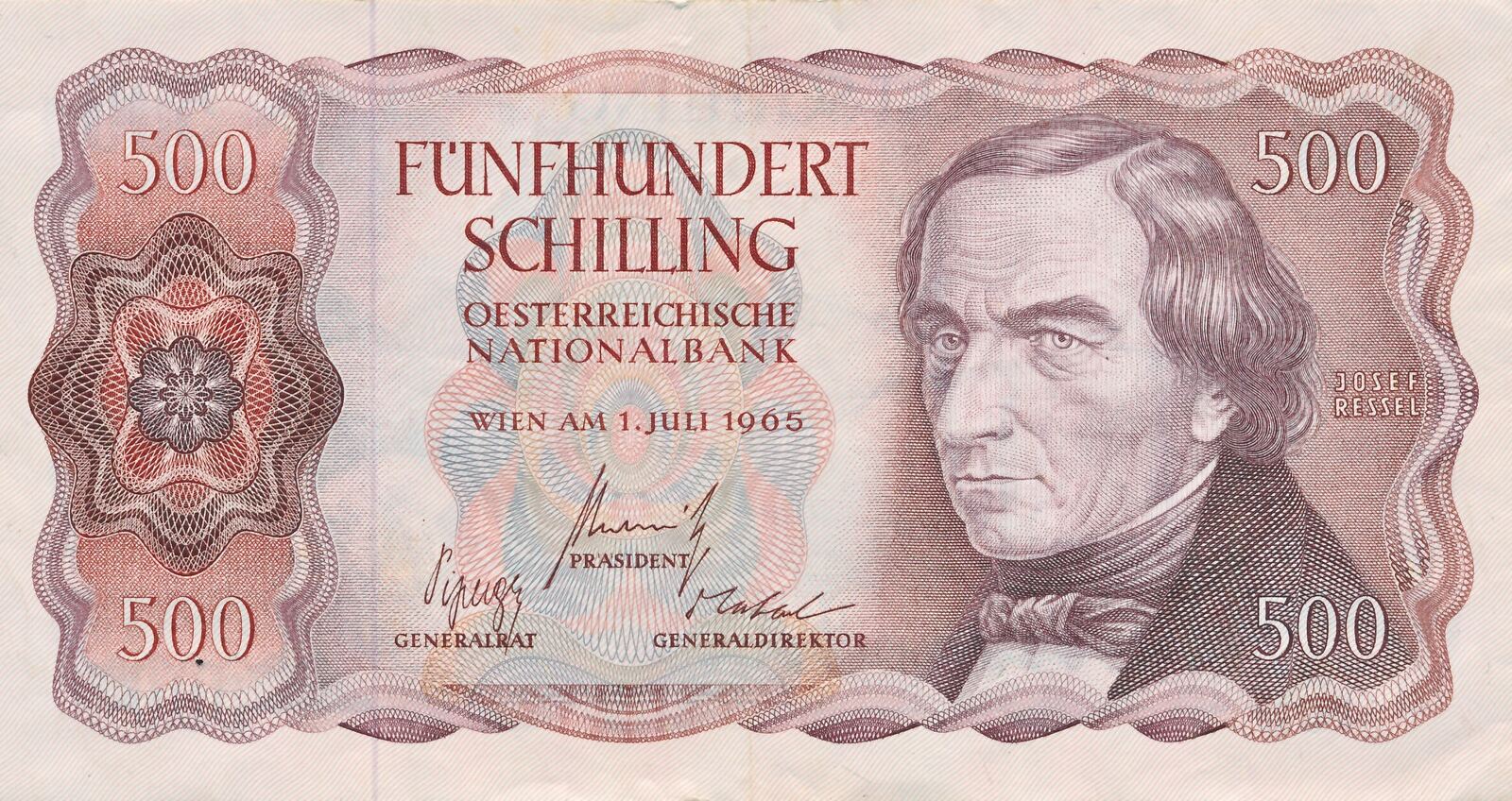 Österreich 500 Schilling 1965 Ressel III MA Shops