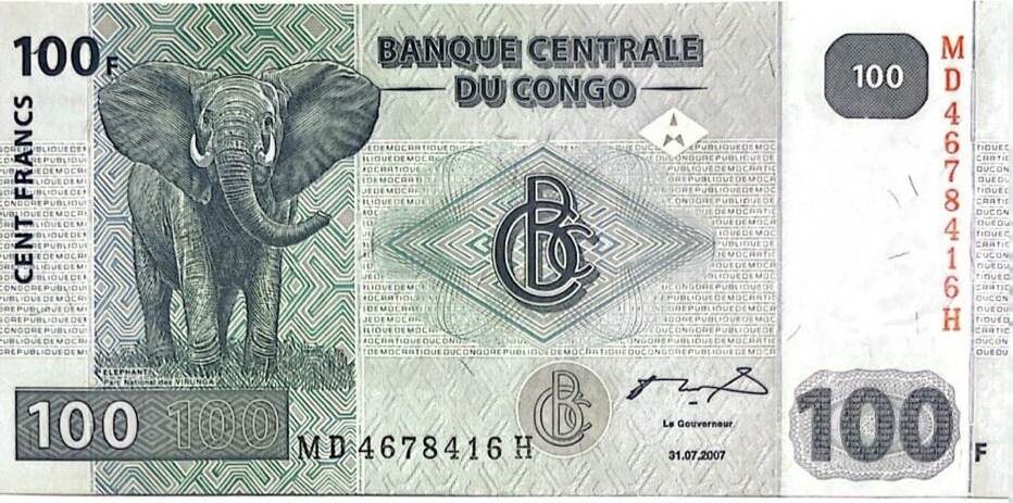 Kongo Cent Francs Banknote Guter Zustand Ma Shops